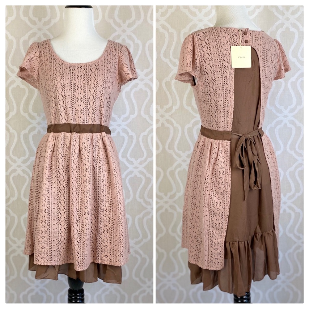 Julie Brushed Lace Overlay Dress - Picture 5 of 8